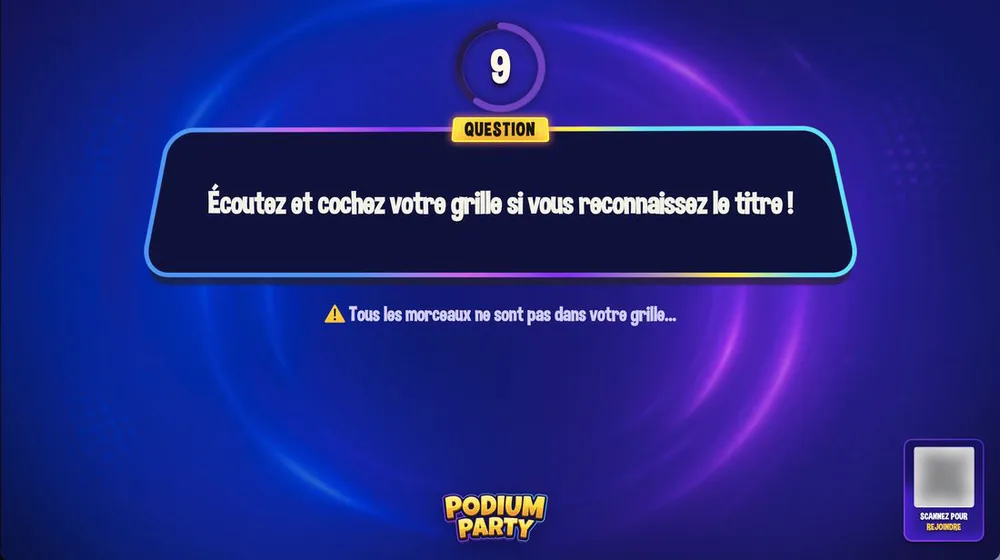 La consigne du bingo musical sur la télé