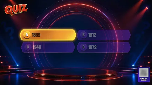 La bonne réponse du quiz s’illumine sur la télé